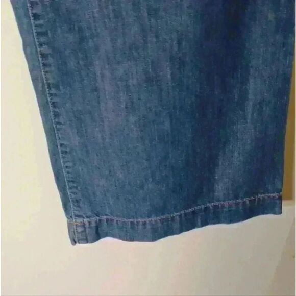 LOFT 100%Cotton Medium Indigo Flare Wide Leg Jeans - Picture 10 of 12